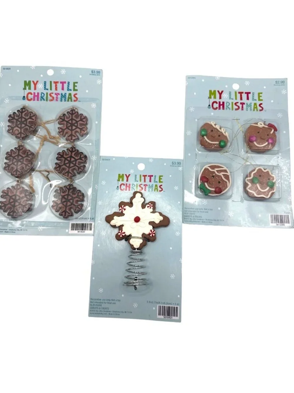 Mini Ornaments & Tree Topper Set My Little Christmas Gingerbread Snowflake 2016